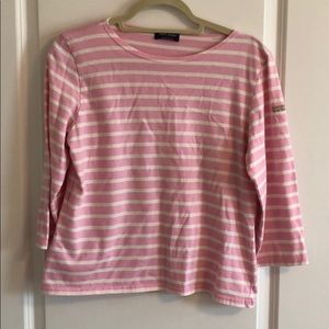 Pink and white striped Saint James top